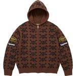 Supreme Supreme®/Vanson Leathers® Skull Zip Up Hooded Sweater Brown