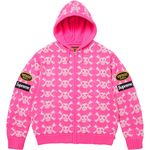 Supreme Supreme®/Vanson Leathers® Skull Zip Up Hooded Sweater Pink