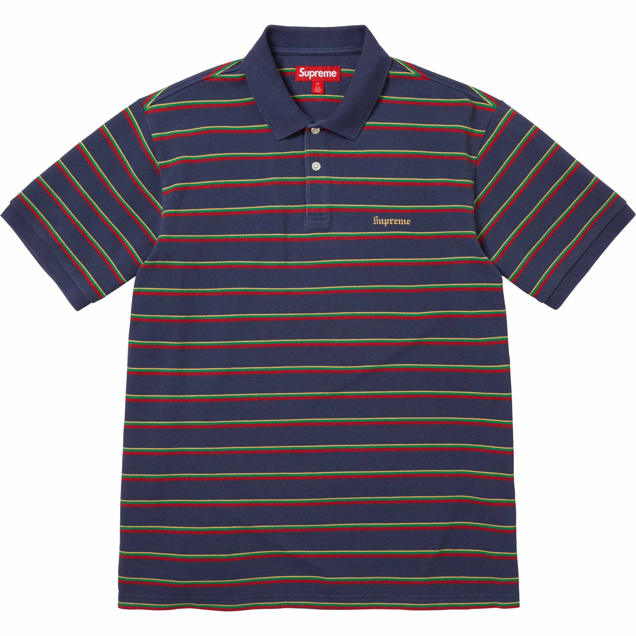 Supreme Washed Stripe Polo Navy
