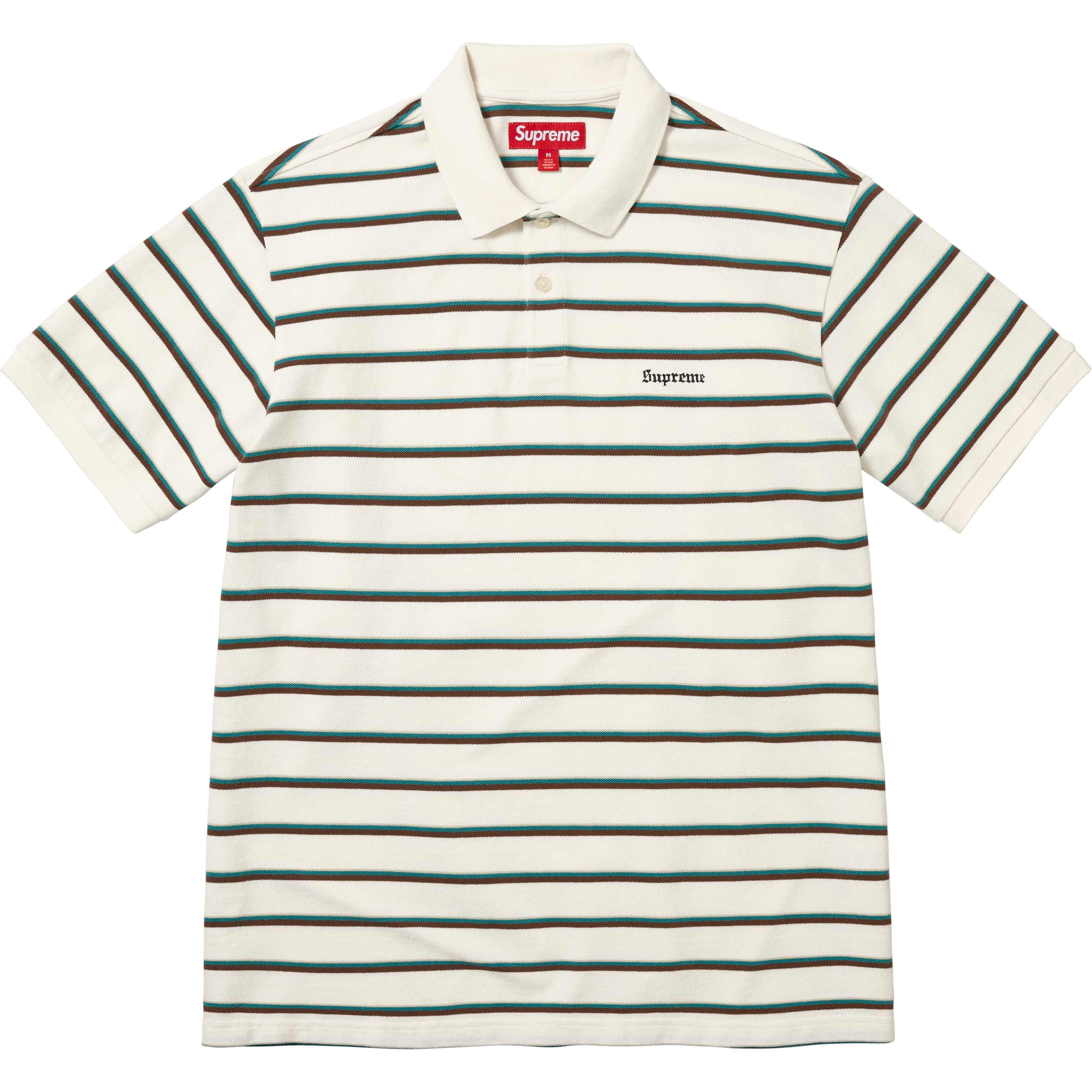 Supreme Washed Stripe Polo White